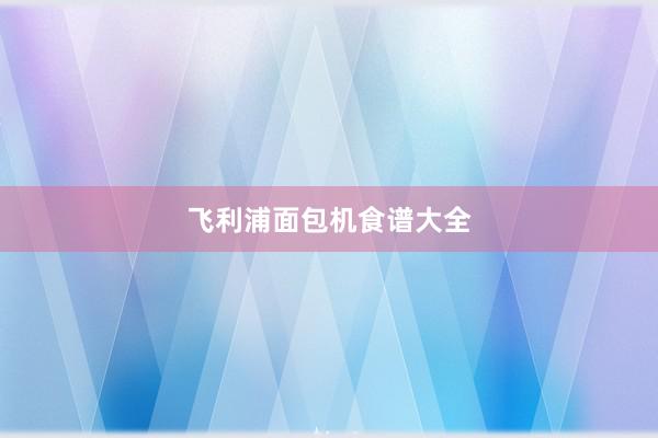 飞利浦面包机食谱大全
